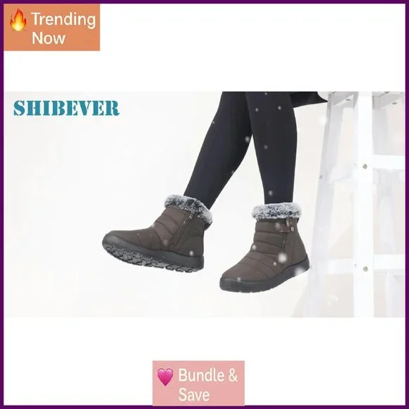 Waterproof Fur Lined Winter Snow Boots Women's Ankle Boots Non Slip